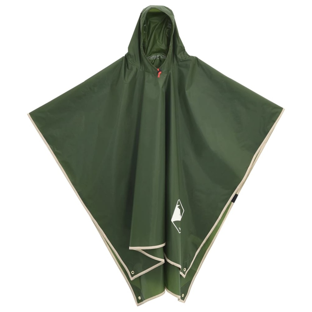 vidaXL Poncho de ploaie cu glugă, design 2 în 1, verde, 223x145 cm