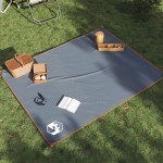 vidaXL Pătură de picnic cu țăruși, gri și portocaliu, 205x155 cm vidaXL Pătură de picnic cu țăruși, gri și portocaliu, 205x155 cm