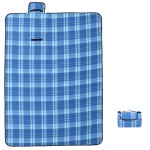 vidaXL Pătură de picnic pliabilă, carouri albastre, 200x150 cm catifea vidaXL Pătură de picnic pliabilă, carouri albastre, 200x150 cm catifea