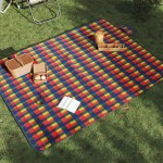 vidaXL Pătură picnic pliabilă, carouri multicolor, 200x150 cm catifea vidaXL Pătură picnic pliabilă, carouri multicolor, 200x150 cm catifea