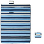 vidaXL Pătură picnic pliabilă, dungi albastre alb, 200x150 cm catifea vidaXL Pătură picnic pliabilă, dungi albastre alb, 200x150 cm catifea
