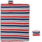 vidaXL Pătură picnic pliabilă, dungi roșu albastre, 200x150 cm catifea vidaXL Pătură picnic pliabilă, dungi roșu albastre, 200x150 cm catifea