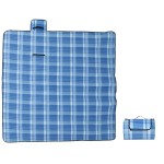 vidaXL Pătură de picnic pliabilă, carouri albastre, 200x200 cm catifea vidaXL Pătură de picnic pliabilă, carouri albastre, 200x200 cm catifea