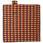 vidaXL Pătură picnic pliabilă, carouri multicolor, 200x200 cm catifea vidaXL Pătură picnic pliabilă, carouri multicolor, 200x200 cm catifea