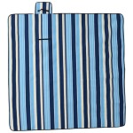 vidaXL Pătură picnic pliabilă, dungi albastre alb, 200x200 cm catifea vidaXL Pătură picnic pliabilă, dungi albastre alb, 200x200 cm catifea