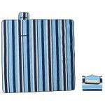 vidaXL Pătură picnic pliabilă, dungi albastre alb, 200x200 cm catifea vidaXL Pătură picnic pliabilă, dungi albastre alb, 200x200 cm catifea