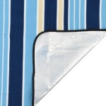 vidaXL Pătură picnic pliabilă, dungi albastre alb, 200x200 cm catifea vidaXL Pătură picnic pliabilă, dungi albastre alb, 200x200 cm catifea
