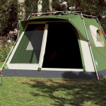 vidaXL Cort de familie cabană 7 persoane verde setare rapidă vidaXL Cort de familie cabană 7 persoane verde setare rapidă