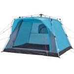 vidaXL Cort de camping cabană 4 persoane albastru cu eliberare rapidă