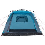 vidaXL Cort de camping cabană 4 persoane albastru cu eliberare rapidă