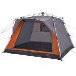 vidaXL Cort camping cabană 4 persoane gri/portocaliu setare rapidă vidaXL Cort camping cabană 4 persoane gri/portocaliu setare rapidă