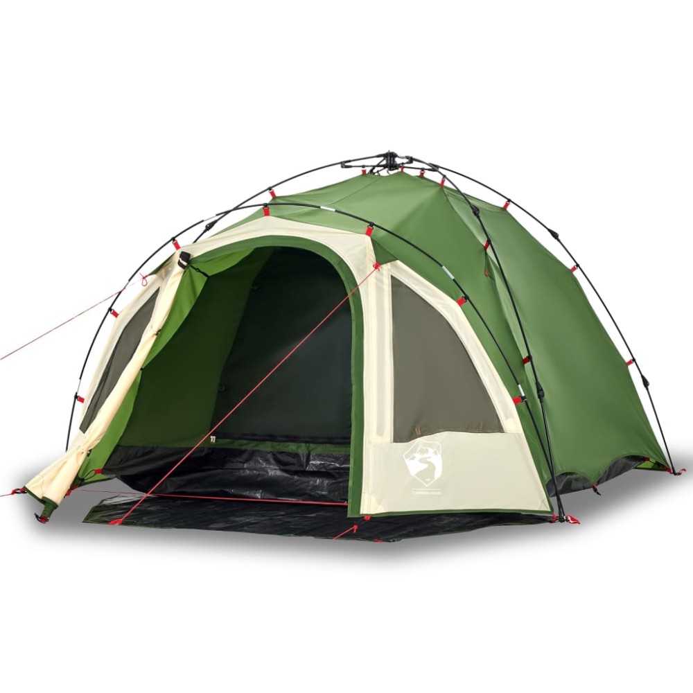 vidaXL Cort de camping cupolă 3 persoane, setare rapidă, verde
