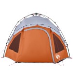 vidaXL Cort camping cupolă 3 persoane, gri/portocaliu, setare rapidă