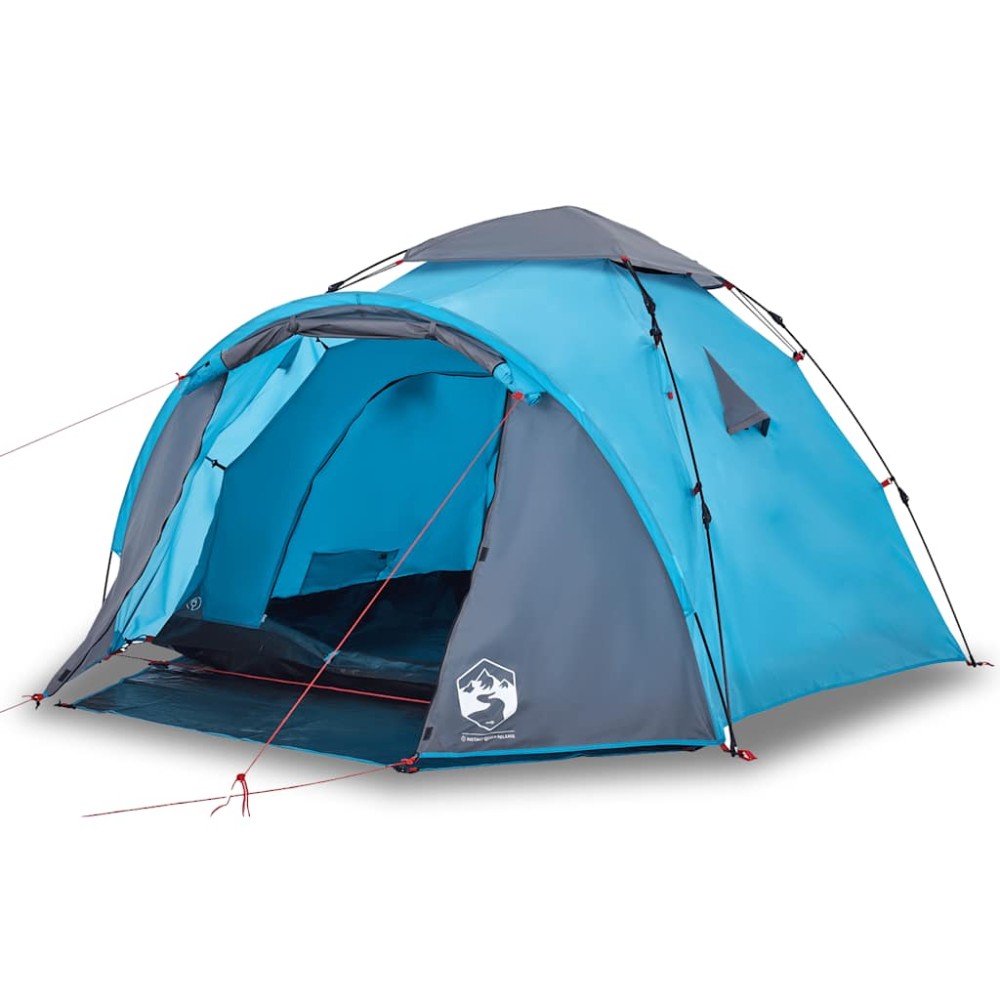 vidaXL Cort de camping cupolă 3 persoane, setare rapidă, albastru