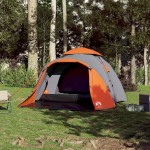 vidaXL Cort camping cupolă 3 persoane, gri/portocaliu, setare rapidă vidaXL Cort camping cupolă 3 persoane, gri/portocaliu, setare rapidă