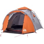 vidaXL Cort camping cupolă 3 persoane, gri/portocaliu, setare rapidă vidaXL Cort camping cupolă 3 persoane, gri/portocaliu, setare rapidă