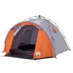 vidaXL Cort camping cupolă 3 persoane, gri/portocaliu, setare rapidă vidaXL Cort camping cupolă 3 persoane, gri/portocaliu, setare rapidă