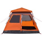 vidaXL Cort camping cupolă 4 persoane, gri/portocaliu, setare rapidă vidaXL Cort camping cupolă 4 persoane, gri/portocaliu, setare rapidă