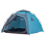 vidaXL Cort de camping cupolă 4 persoane, setare rapidă, albastru