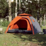 vidaXL Cort camping cupolă 4 persoane, gri/portocaliu, setare rapidă vidaXL Cort camping cupolă 4 persoane, gri/portocaliu, setare rapidă