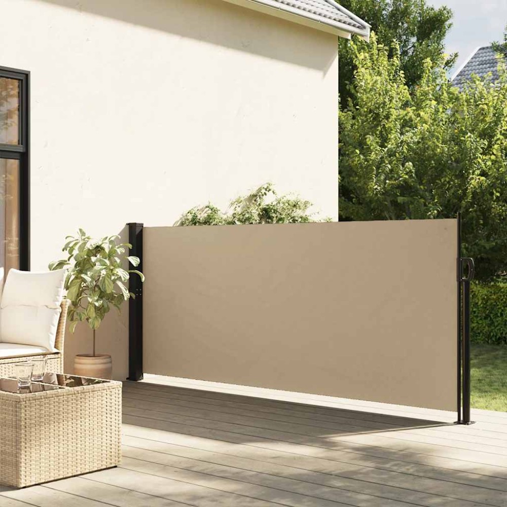 vidaXL Copertină laterală retractabilă, bej, 140x600 cm