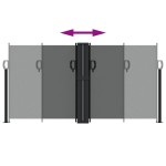 vidaXL Copertină laterală retractabilă, antracit, 120 x 600 cm