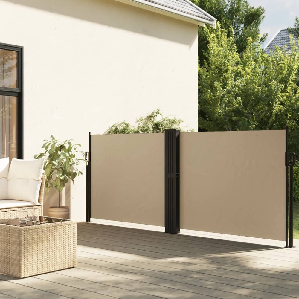 vidaXL Copertină laterală retractabilă, bej, 120 x 600 cm