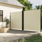vidaXL Copertină laterală retractabilă, crem, 220x600 cm vidaXL Copertină laterală retractabilă, crem, 220x600 cm