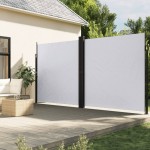 vidaXL Copertină laterală retractabilă, alb, 200x1000 cm vidaXL Copertină laterală retractabilă, alb, 200x1000 cm