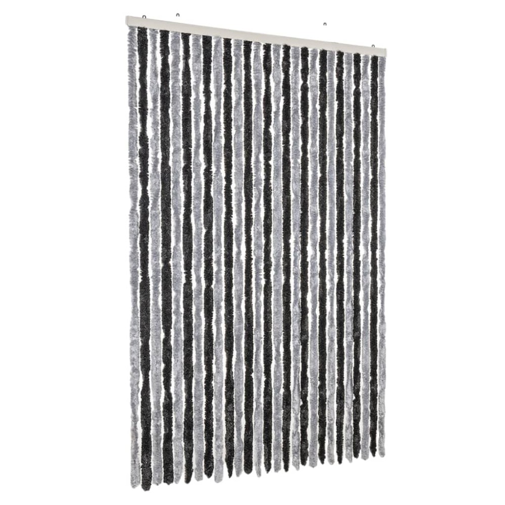 vidaXL Perdea pentru insecte, gri și negru, 118x220 cm, chenille