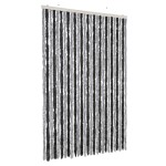 vidaXL Perdea pentru insecte, gri și negru, 118x220 cm, chenille vidaXL Perdea pentru insecte, gri și negru, 118x220 cm, chenille