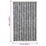 vidaXL Perdea pentru insecte, gri și negru, 118x220 cm, chenille vidaXL Perdea pentru insecte, gri și negru, 118x220 cm, chenille