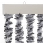 vidaXL Perdele pentru insecte, gri și alb/negru, 118x220 cm, chenille vidaXL Perdele pentru insecte, gri și alb/negru, 118x220 cm, chenille