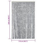 vidaXL Perdele pentru insecte, gri și alb/negru, 118x220 cm, chenille vidaXL Perdele pentru insecte, gri și alb/negru, 118x220 cm, chenille