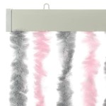 vidaXL Perdea pentru insecte gri argintiu și roz, 118x220 cm, chenille vidaXL Perdea pentru insecte gri argintiu și roz, 118x220 cm, chenille