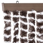 vidaXL Perdea pentru insecte, maro și alb, 118x220 cm, chenille vidaXL Perdea pentru insecte, maro și alb, 118x220 cm, chenille