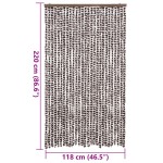 vidaXL Perdea pentru insecte, maro și alb, 118x220 cm, chenille vidaXL Perdea pentru insecte, maro și alb, 118x220 cm, chenille