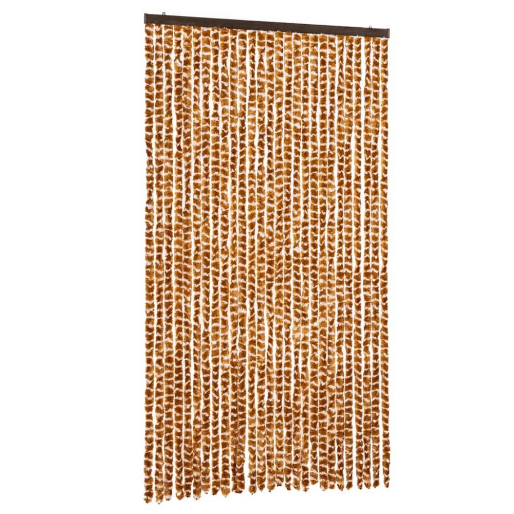 vidaXL Perdea pentru insecte, ocru și alb, 118x220 cm, chenille