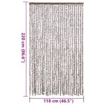 vidaXL Perdea pentru insecte, gri taupe și alb, 118x220 cm, chenille vidaXL Perdea pentru insecte, gri taupe și alb, 118x220 cm, chenille