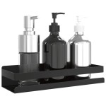 vidaXL Raft de duș negru mat 30x10x6 cm oțel inoxidabil 304 periat vidaXL Raft de duș negru mat 30x10x6 cm oțel inoxidabil 304 periat