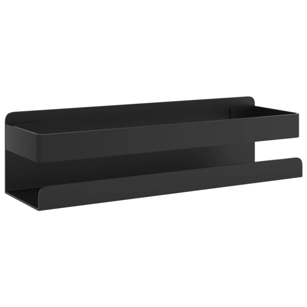 vidaXL Raft de duș negru mat 23x6,5x6 cm oțel inoxidabil 304 periat
