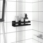 vidaXL Raft de duș negru mat 23x6,5x6 cm oțel inoxidabil 304 periat vidaXL Raft de duș negru mat 23x6,5x6 cm oțel inoxidabil 304 periat