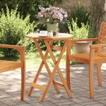vidaXL Masă de grădină pliabilă, Ø60x75 cm, lemn masiv acacia vidaXL Masă de grădină pliabilă, Ø60x75 cm, lemn masiv acacia