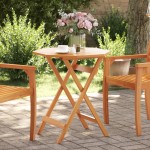 vidaXL Masă de grădină pliabilă, Ø70x75 cm, lemn masiv acacia vidaXL Masă de grădină pliabilă, Ø70x75 cm, lemn masiv acacia