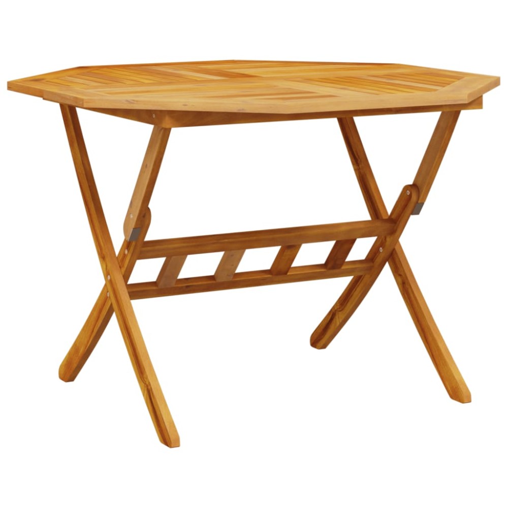 vidaXL Masă de grădină pliabilă, Ø110x75 cm, lemn masiv acacia