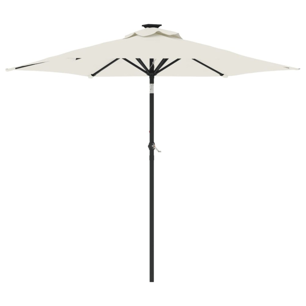 vidaXL Umbrelă soare de grădină stâlp din oțel, alb, 225x225x212 cm