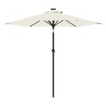 vidaXL Umbrelă soare de grădină stâlp din oțel, alb, 225x225x212 cm