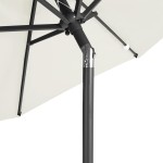 vidaXL Umbrelă soare de grădină stâlp din oțel, alb, 225x225x212 cm