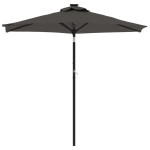 vidaXL Umbrelă soare de grădină stâlp din oțel antracit 225x225x212 cm vidaXL Umbrelă soare de grădină stâlp din oțel antracit 225x225x212 cm