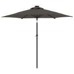 vidaXL Umbrelă soare de grădină stâlp din oțel antracit 225x225x212 cm vidaXL Umbrelă soare de grădină stâlp din oțel antracit 225x225x212 cm